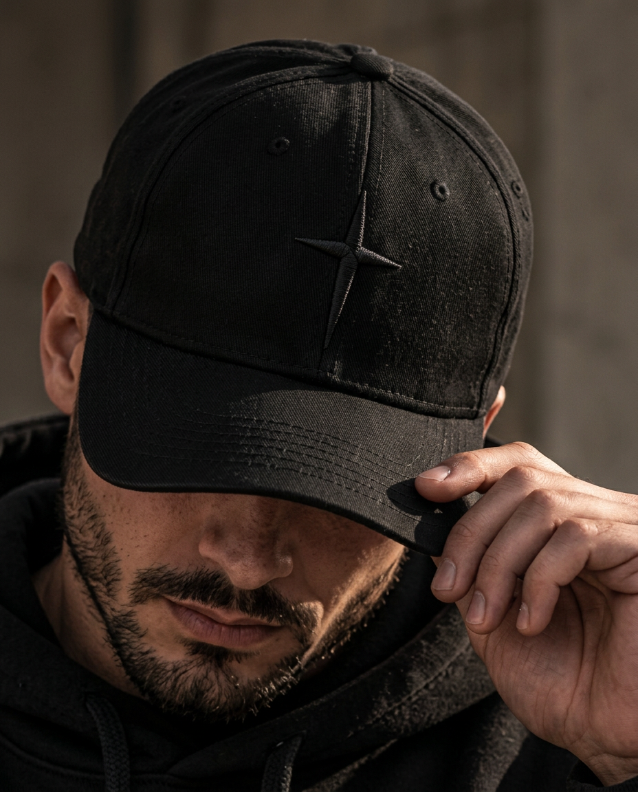 Cross Cap — Black on Black, view 1