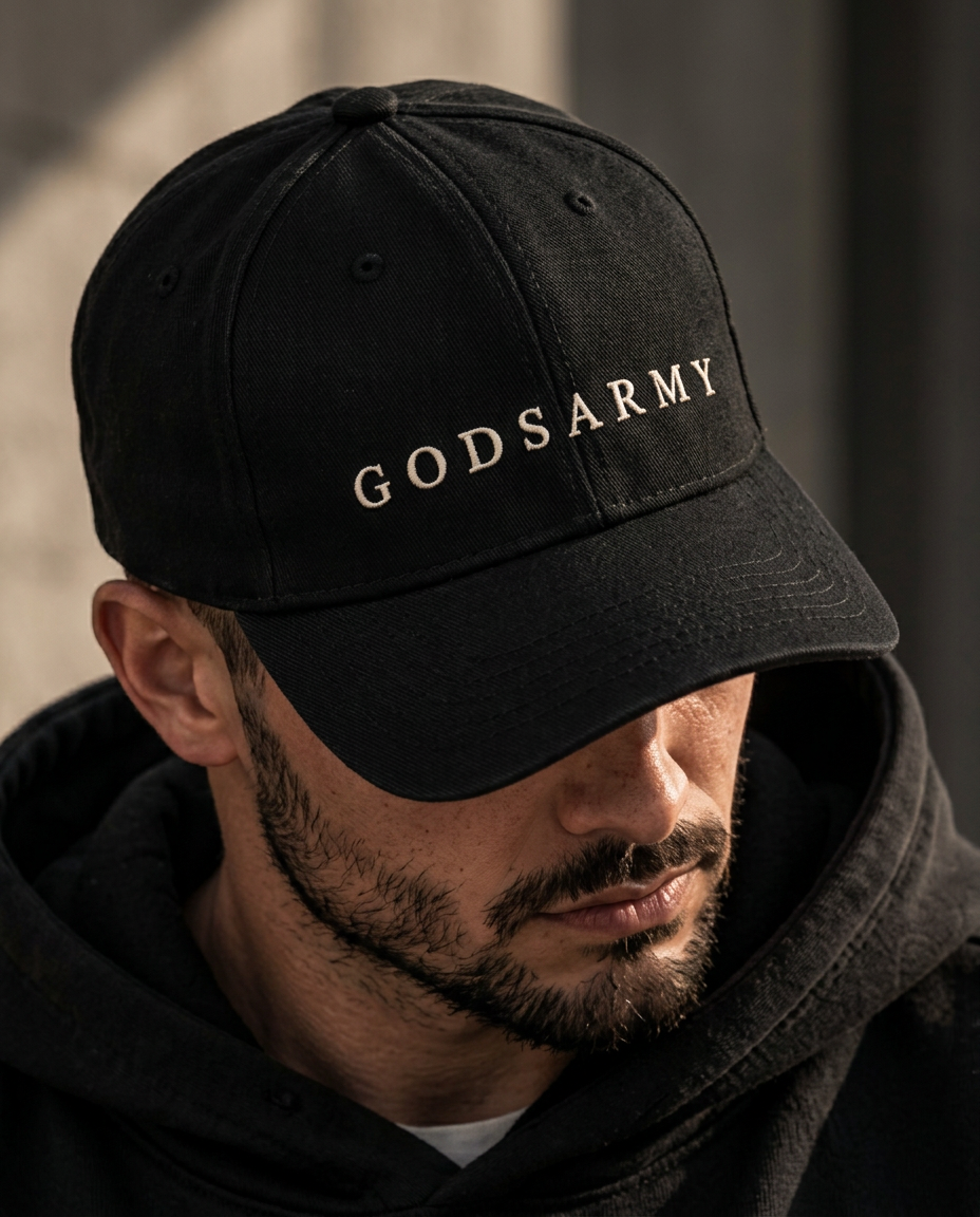 GODSARMY Cap — Ivory Embroidery, view 1